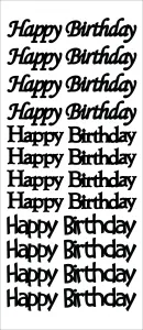 Happy Birthday Dazzlesâ¢ Stickers, black